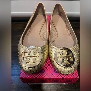 Gold Tory Burch flats